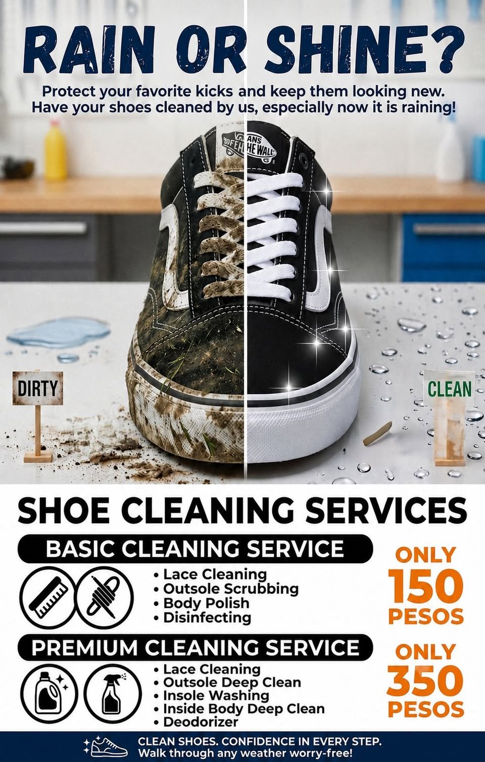 Basic shoe cleaning service